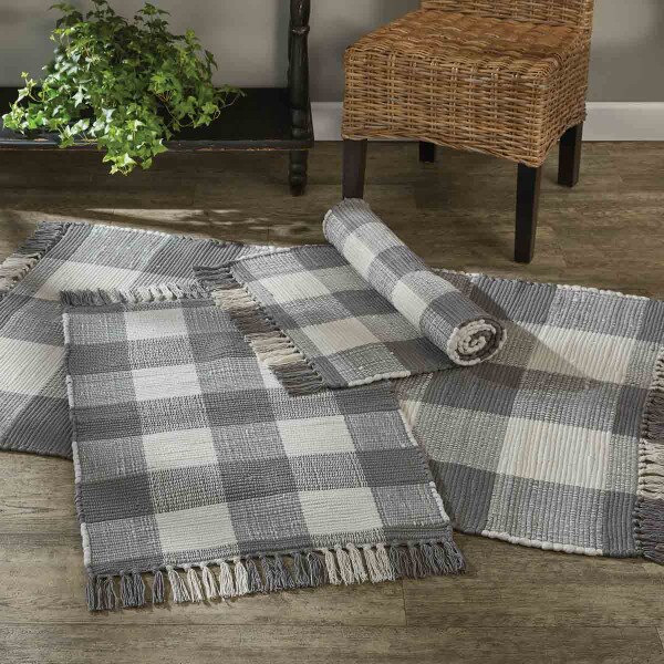 Wicklow Check Rag Rug Runner 2' x 6' Dove Park Designs